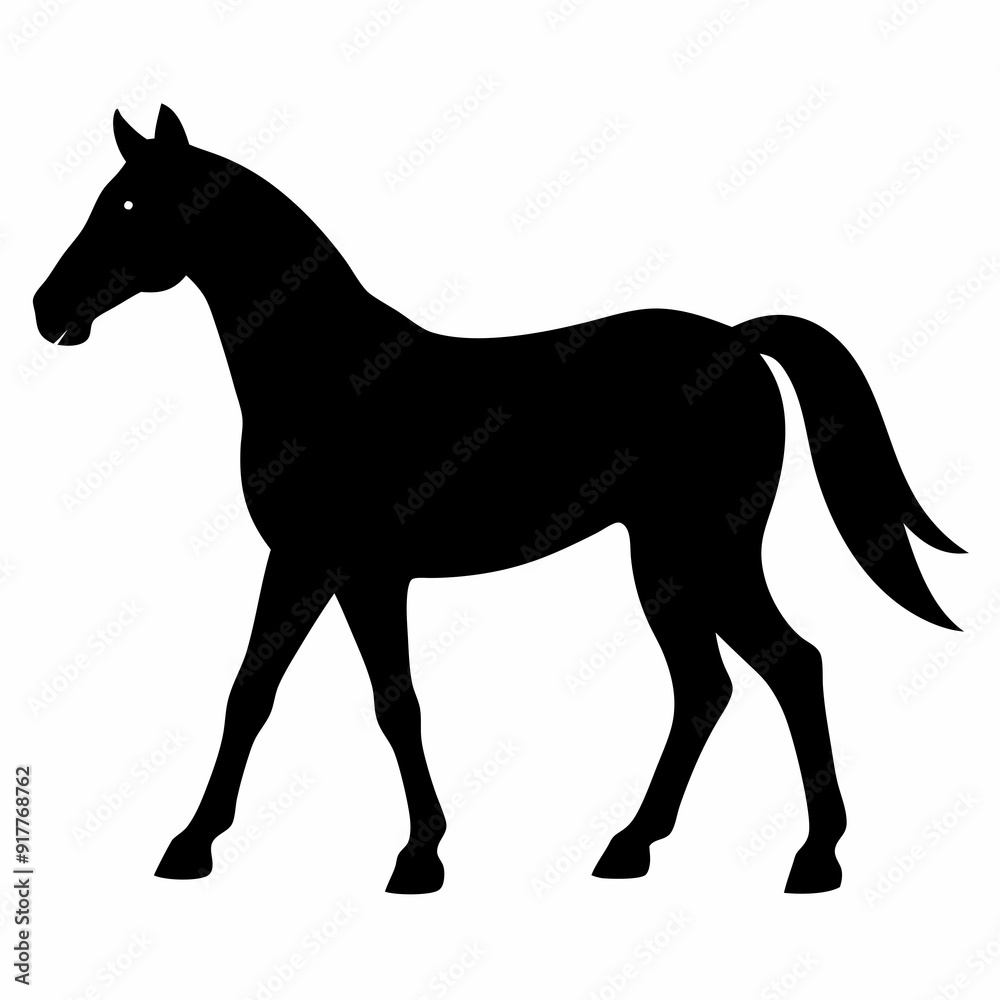 Horse silhouette vector illustration with white background Horse silhouette vector illustration with white background