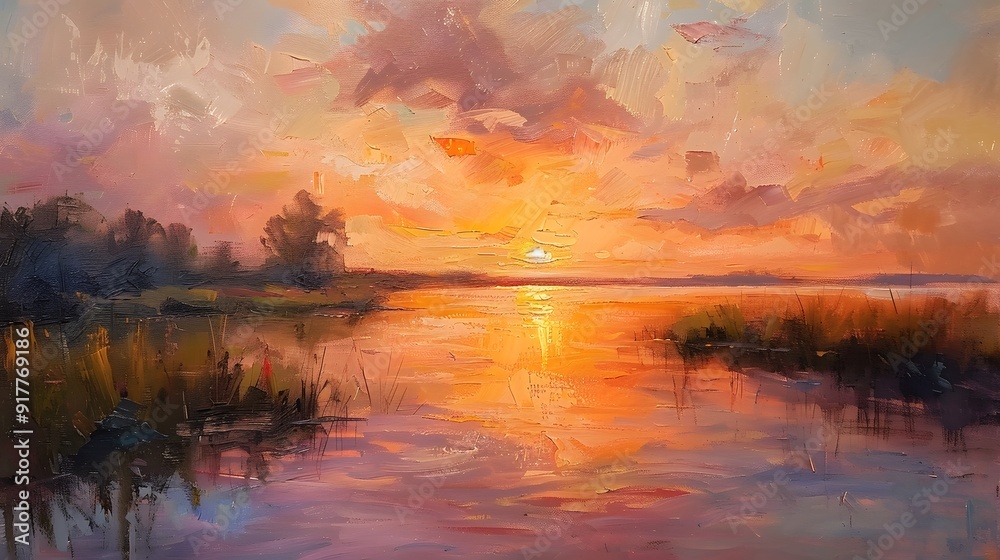 Ethereal Sunset. Impressionistic beauty concept Ethereal Sunset. Impressionistic beauty concept