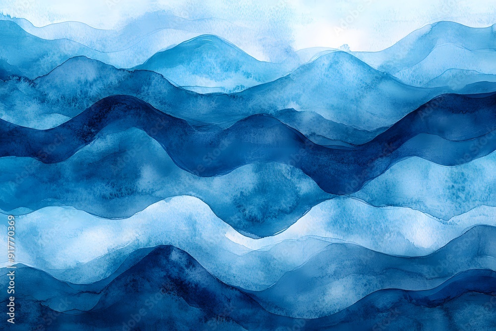 Ocean Waves. Serene watercolor stripes representing the calming beauty of the sea Ocean Waves. Serene watercolor stripes representing the calming beauty of the sea