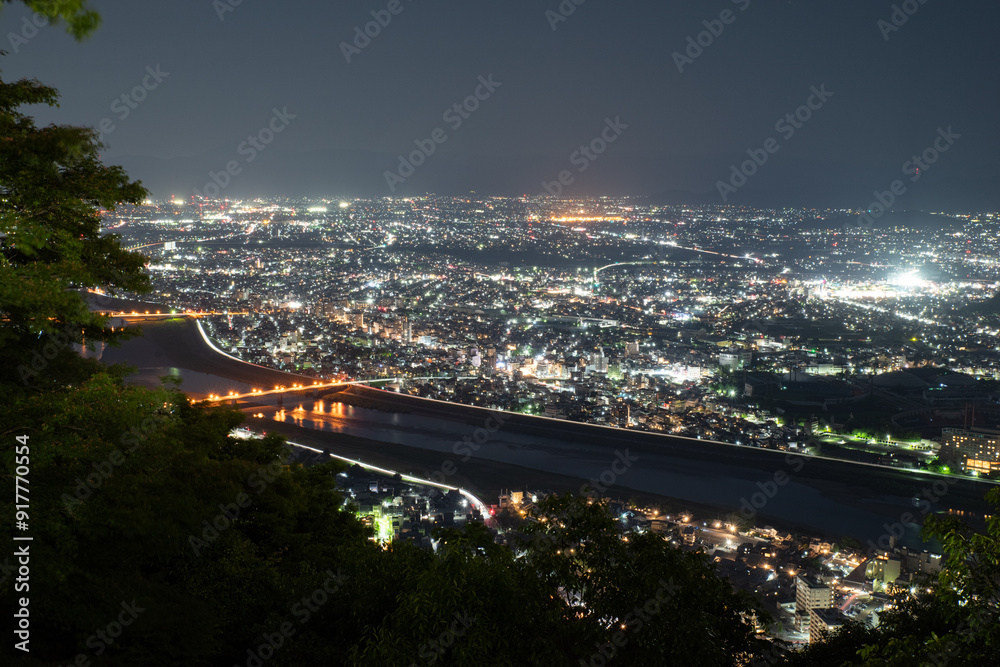 Fototapeta premium 金華山から眺める岐阜市の夜景