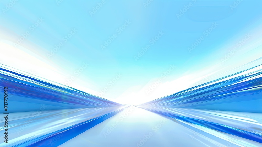 Abstract Blue and White Lines Converging to a Bright Point Abstract Blue and White Lines Converging to a Bright Point
