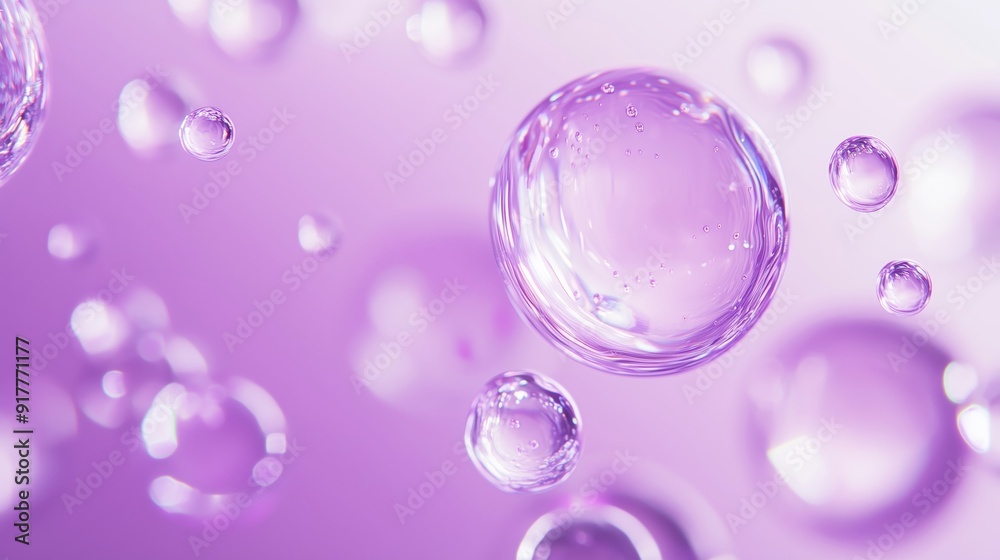 Mystical bubbles with a purple hue creating an abstract atmosphere Mystical bubbles with a purple hue creating an abstract atmosphere