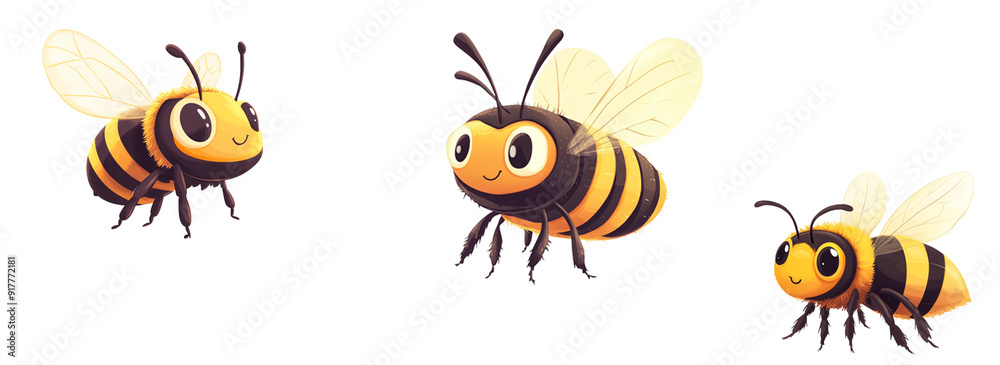 Bee cartoon vector illustration clipart white background Bee cartoon vector illustration clipart white background