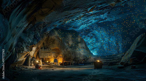Wallpaper Mural a cave with fireflies in it Torontodigital.ca