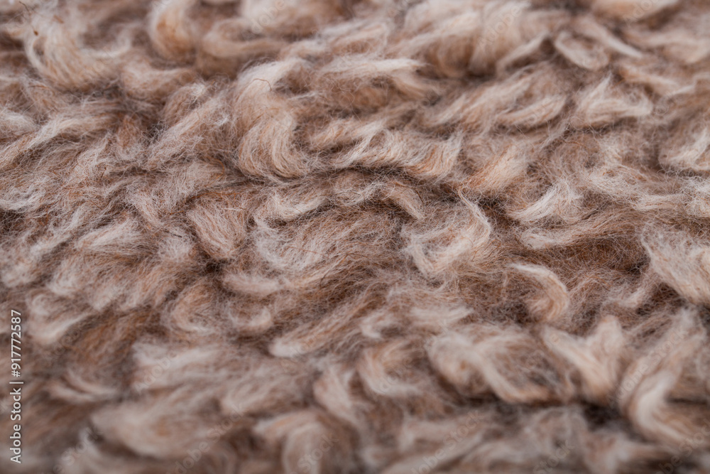 Fototapeta premium Pink hemp eco fur. Fabric sample. Close-up.