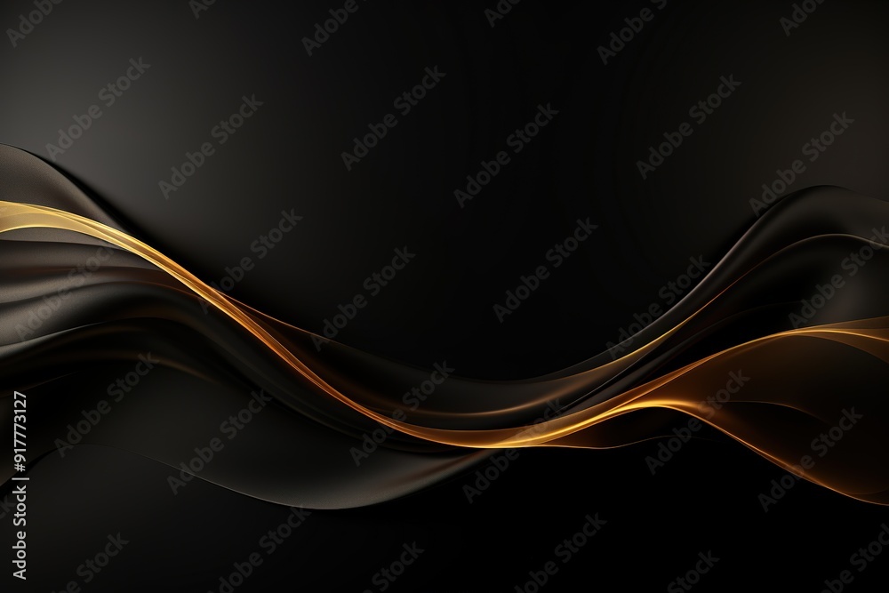 Abstract black and gold wave background. Abstract black and gold wave background.