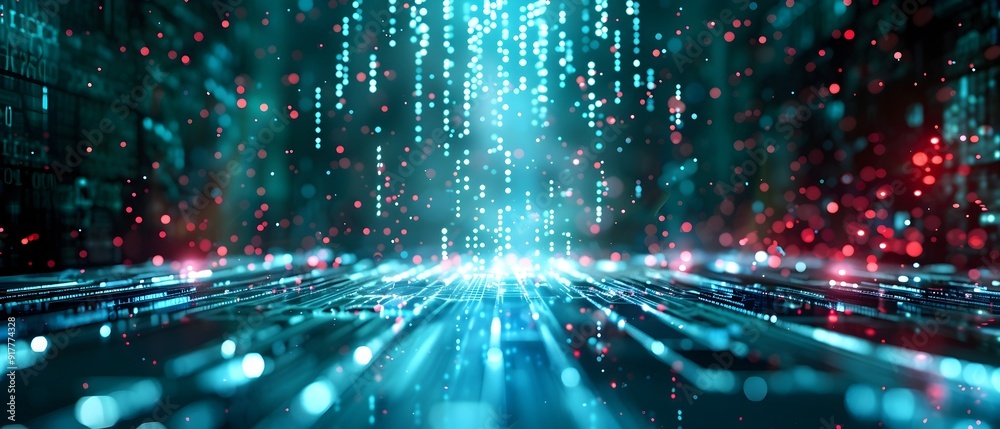 Abstract Technology Background with Blue and Red Lights. Abstract Technology Background with Blue and Red Lights.