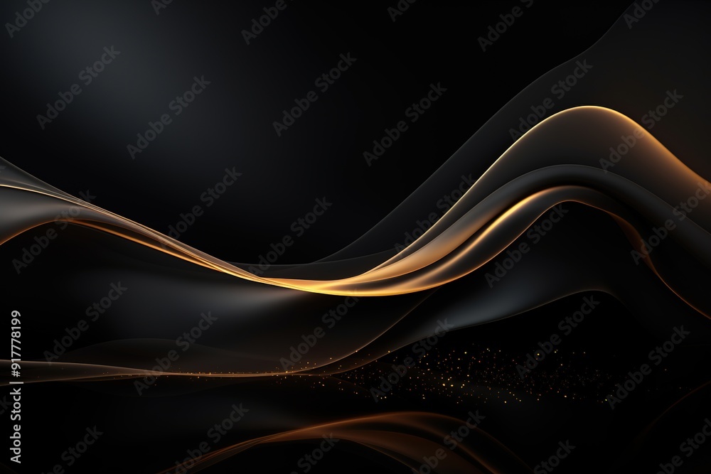 Obraz premium Abstract black and gold wave background.