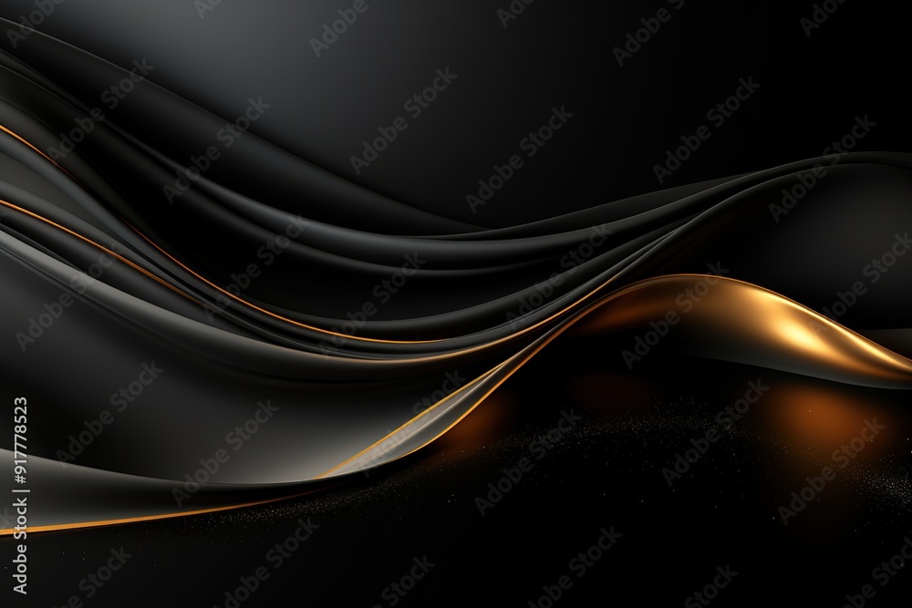 Abstract black and gold wave background. Abstract black and gold wave background.