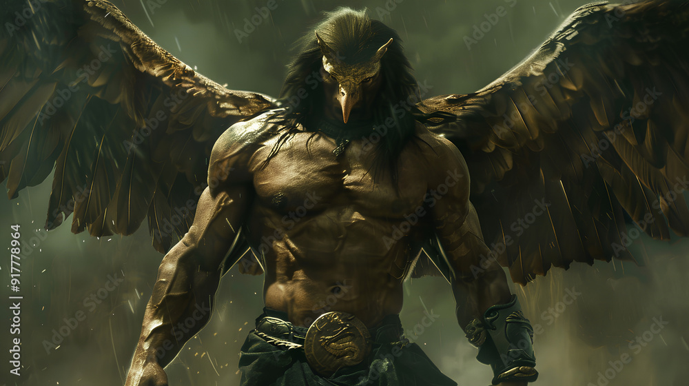 Fototapeta premium muscular man with eagle head