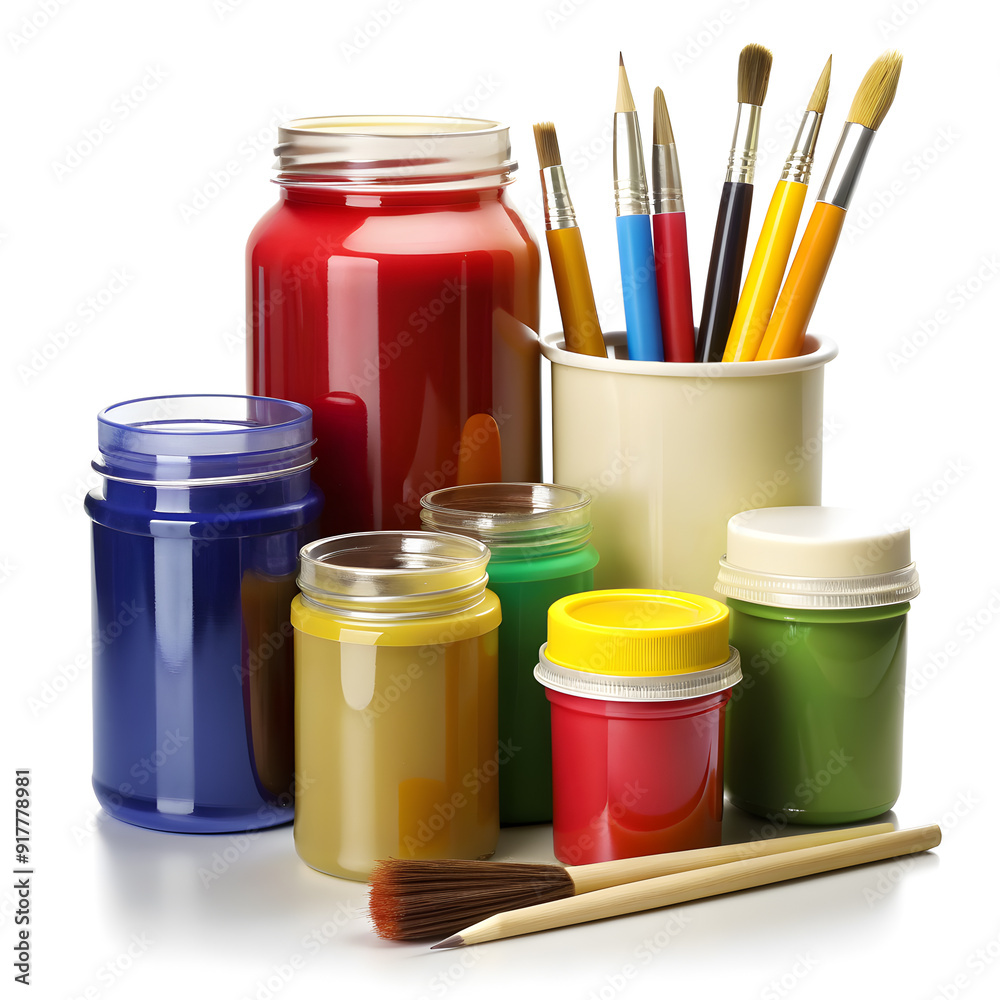 paint supplies isolated on white background paint supplies isolated on white background