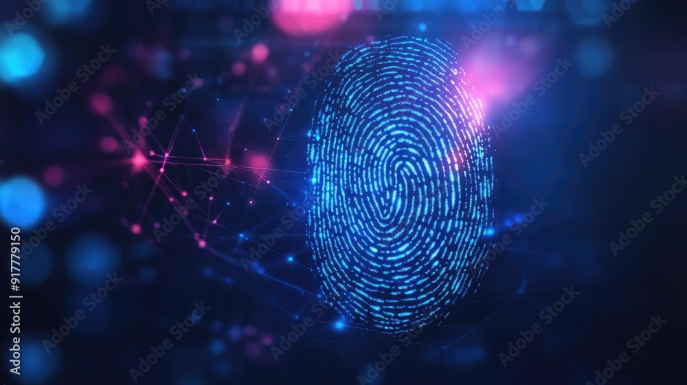A detailed digital fingerprint scan on a contemporary background, emphasizing its importance in secure identity verification. A detailed digital fingerprint scan on a contemporary background, emphasizing its importance in secure identity verification.