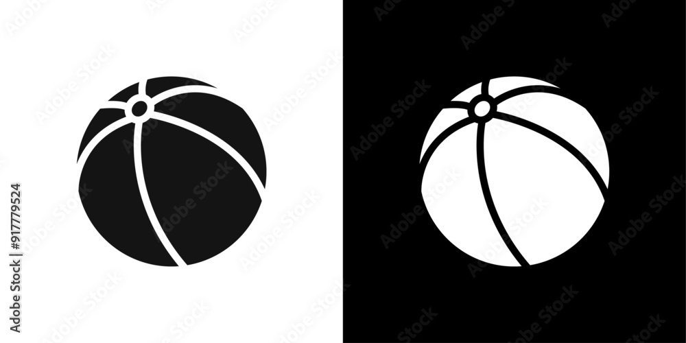 Fototapeta premium Beach ball icon Symbol mark in filled style