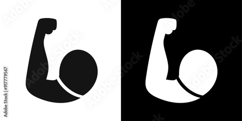Biceps icon Symbol mark in filled style