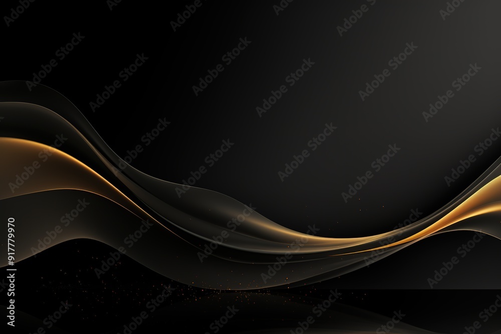Abstract black and gold wave background. Abstract black and gold wave background.