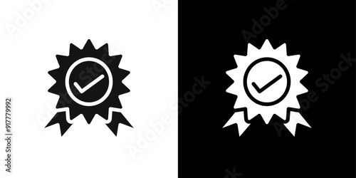Certificate icon (3) Symbol mark in filled style