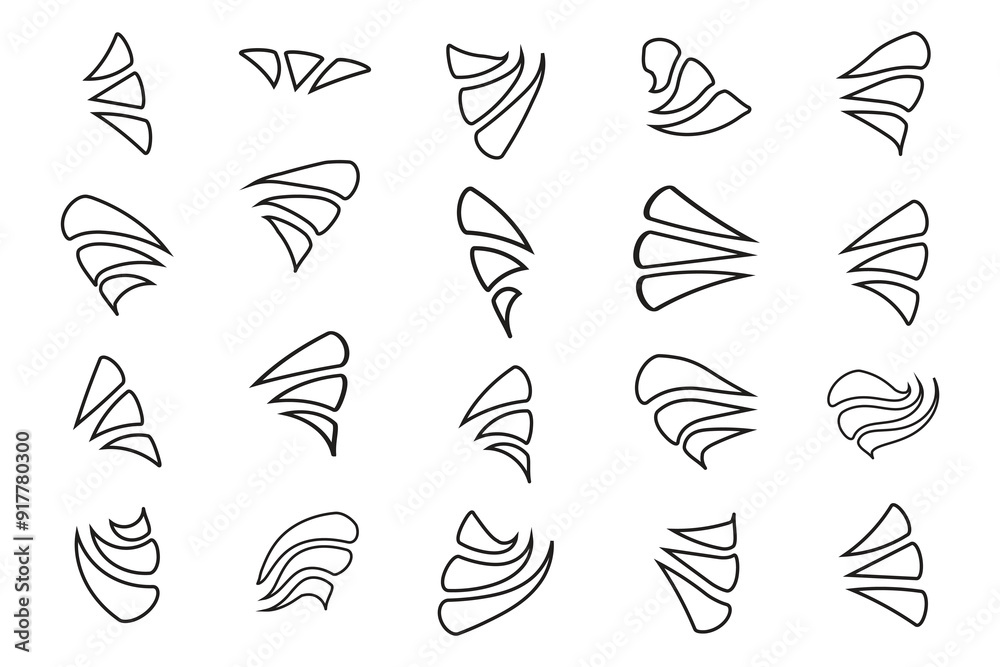 set of hand-drawn outline Ray Burst Accent Flourish, doodle swashes text elements word emphasis brush stroke, important characters text highlighters accents marks Decorative element set of hand-drawn outline Ray Burst Accent Flourish, doodle swashes text elements word emphasis brush stroke, important characters text highlighters accents marks Decorative element