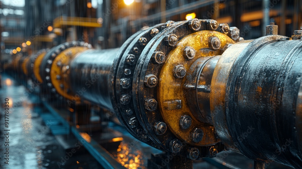 A yellow and black pipe with a yellow ring around it A yellow and black pipe with a yellow ring around it