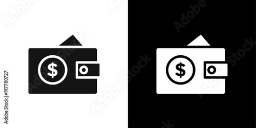Dollar wallet icon Symbol mark in filled style