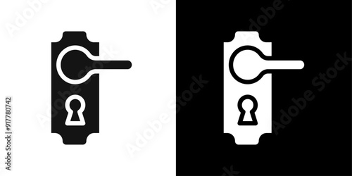 Door Handle icon Symbol mark in filled style
