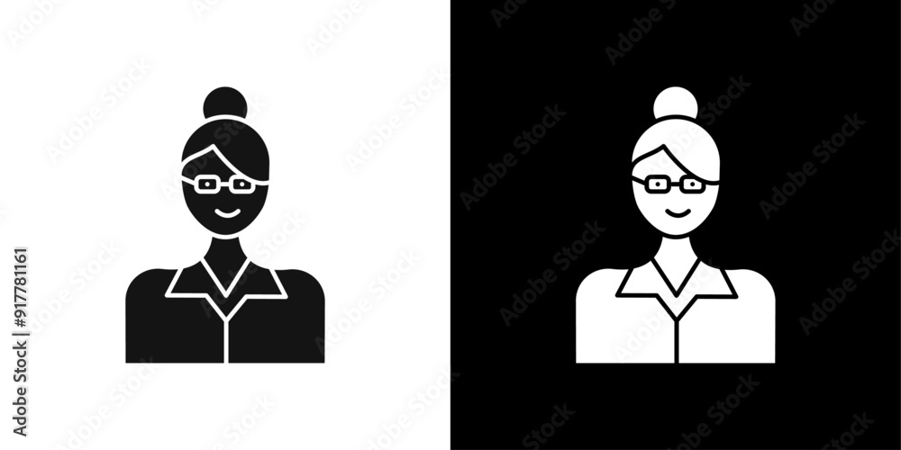 Female Teacher icon Symbol mark in filled style Female Teacher icon Symbol mark in filled style