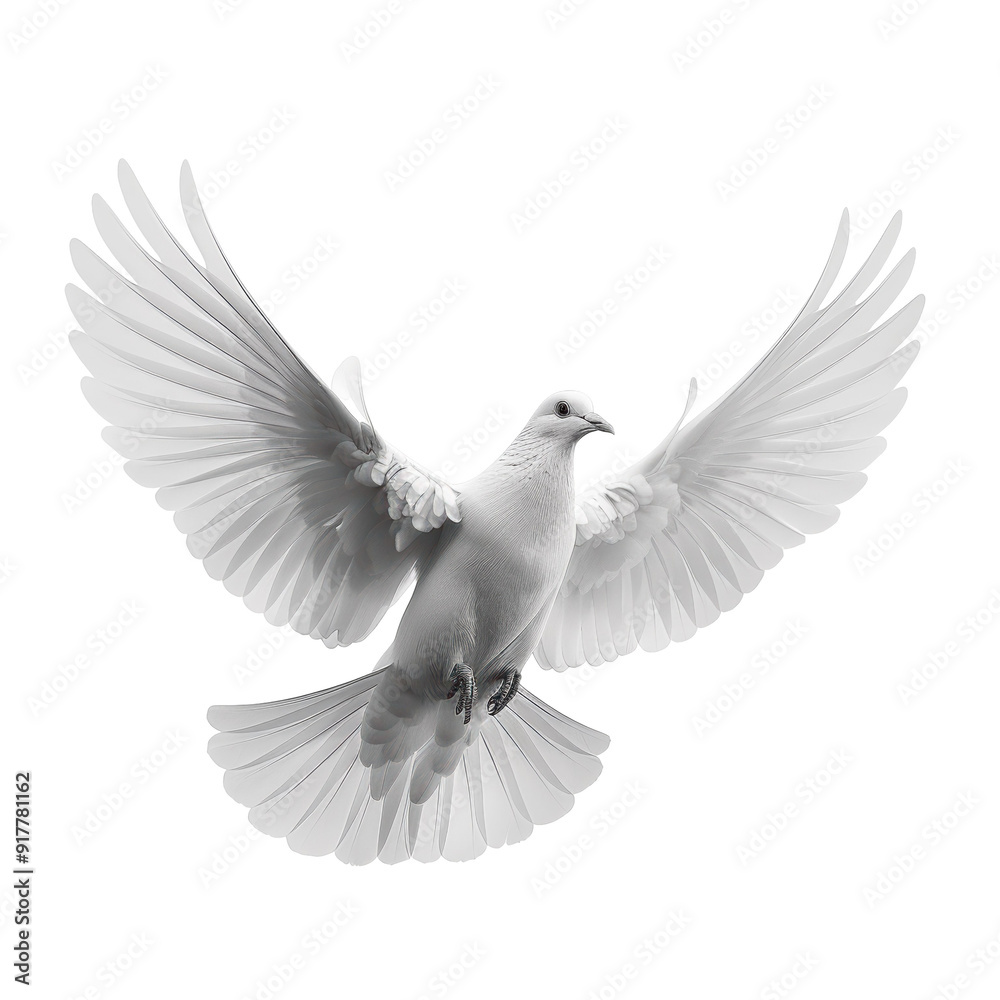 White Dove with Spread Wings Isolated on Transparent or White Background, PNG White Dove with Spread Wings Isolated on Transparent or White Background, PNG