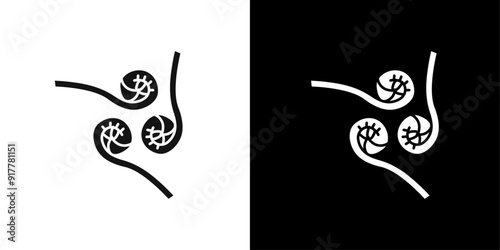 fiddleheads icon Symbol mark in filled style photo