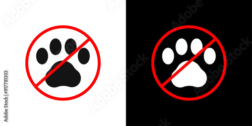Forbidden dog pet icon Symbol mark in filled style
