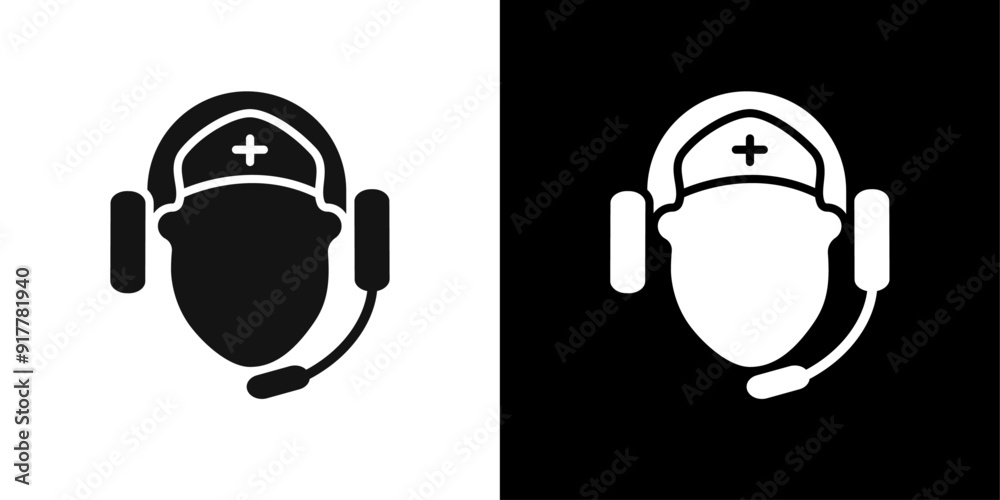Hospital receptionist icon Symbol mark in filled style Hospital receptionist icon Symbol mark in filled style