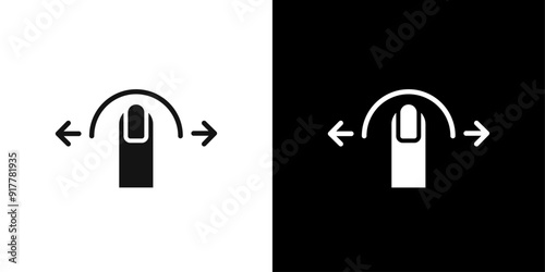 Horizontal swipe Flick Icon Symbol mark in filled style