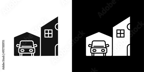 house with garage icon Symbol mark in filled style