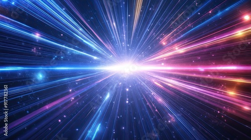 Abstract Light Streaks and Glowing Center