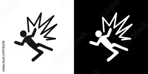 man fall down icon Symbol mark in filled style