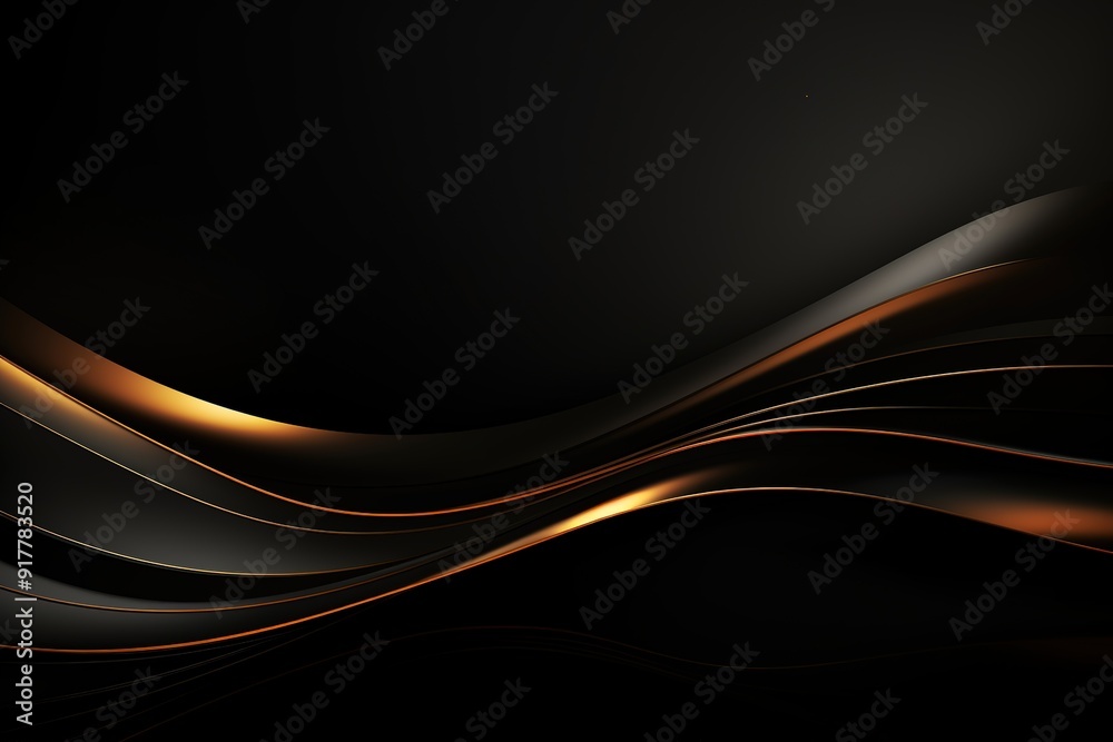 Abstract black and gold wave background. Abstract black and gold wave background.