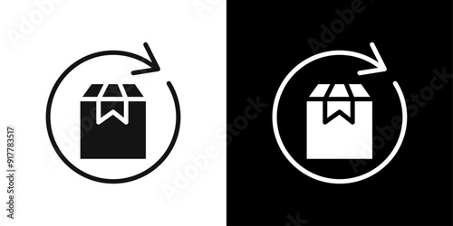 product return Box icon Symbol mark in filled style