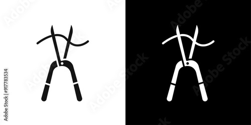 pruner icon Symbol mark in filled style
