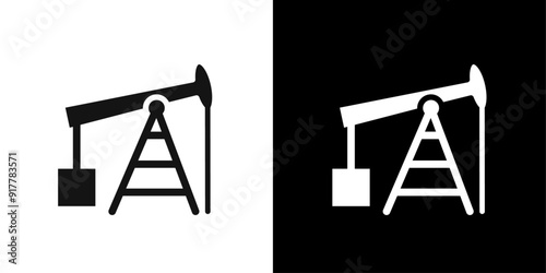 pumpjack icon Symbol mark in filled style
