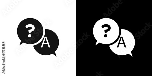 Questions and answers icon Symbol mark in filled style