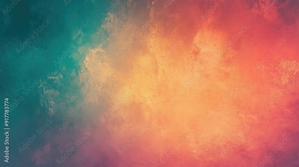 Obraz premium Abstract Gradient Background with Teal, Orange, and Red Hues