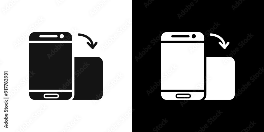 rotate phone icon Symbol mark in filled style