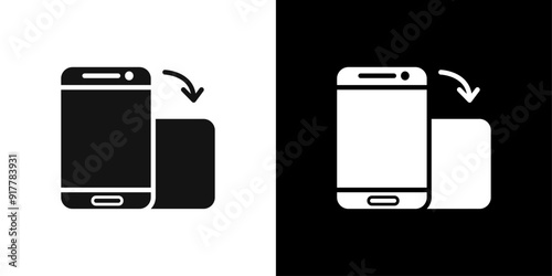 rotate phone icon Symbol mark in filled style