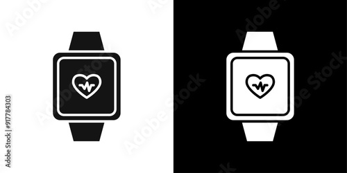 Smart watch icon Symbol mark in filled style