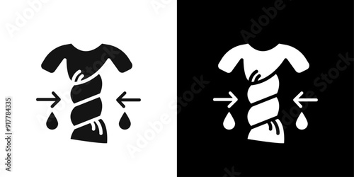 squeeze wet laundry icon Symbol mark in filled style