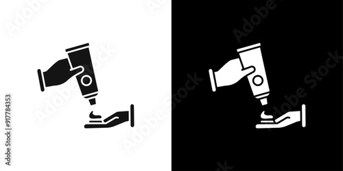 squeeze cream tube icon Symbol mark in filled style