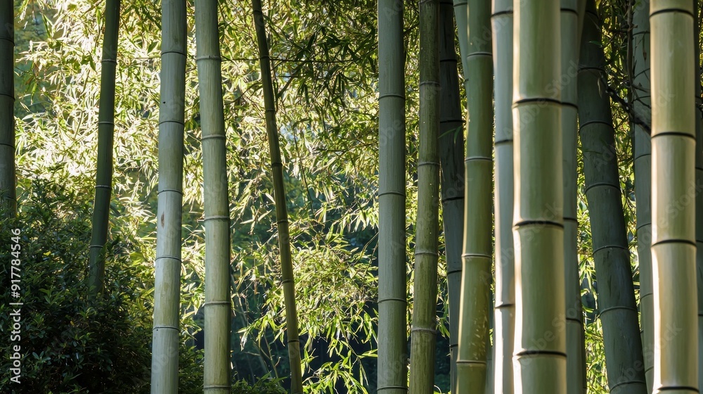 Bamboo forest with fresh green leaves Bamboo forest with fresh green leaves