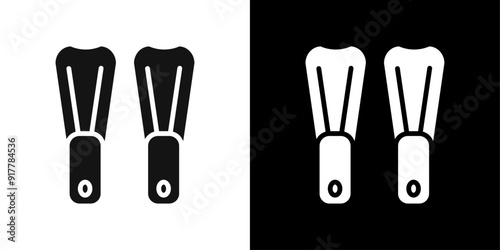 Swimming flippers icon Symbol mark in filled style
