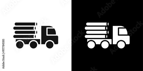Timber truck icon Symbol mark in filled style