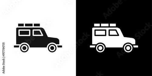 Travelling jeep icon Symbol mark in filled style