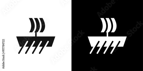 trireme icon Symbol mark in filled style