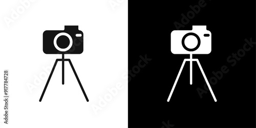 tripod icon Symbol mark in filled style